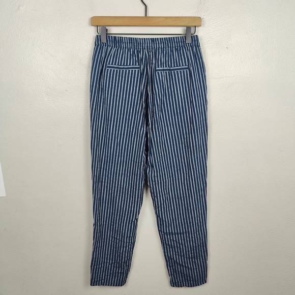 Marine Layer The Tencel Allison Trouser Pants Womens Small Navy‎ Blue Striped - Picture 6 of 10